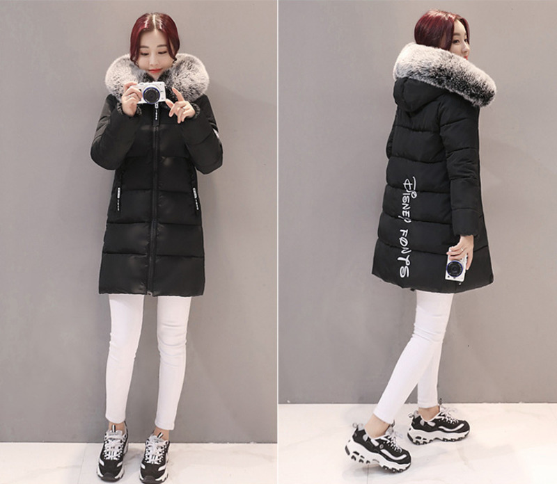 Winter womens Parka Coats long cotton casual fur hooded jacket thick warm slim fit coat w240822