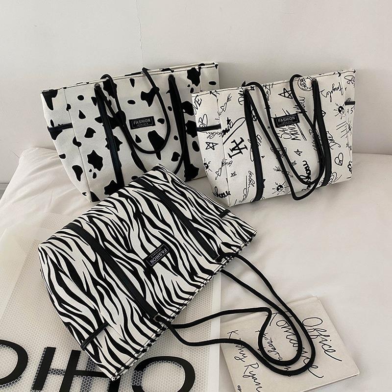 Large Capacity Cloth Handbag Tote Female Tote Handbag Shoulder Bags Ladies Simple Canvas Purses Women Shoulder Bag