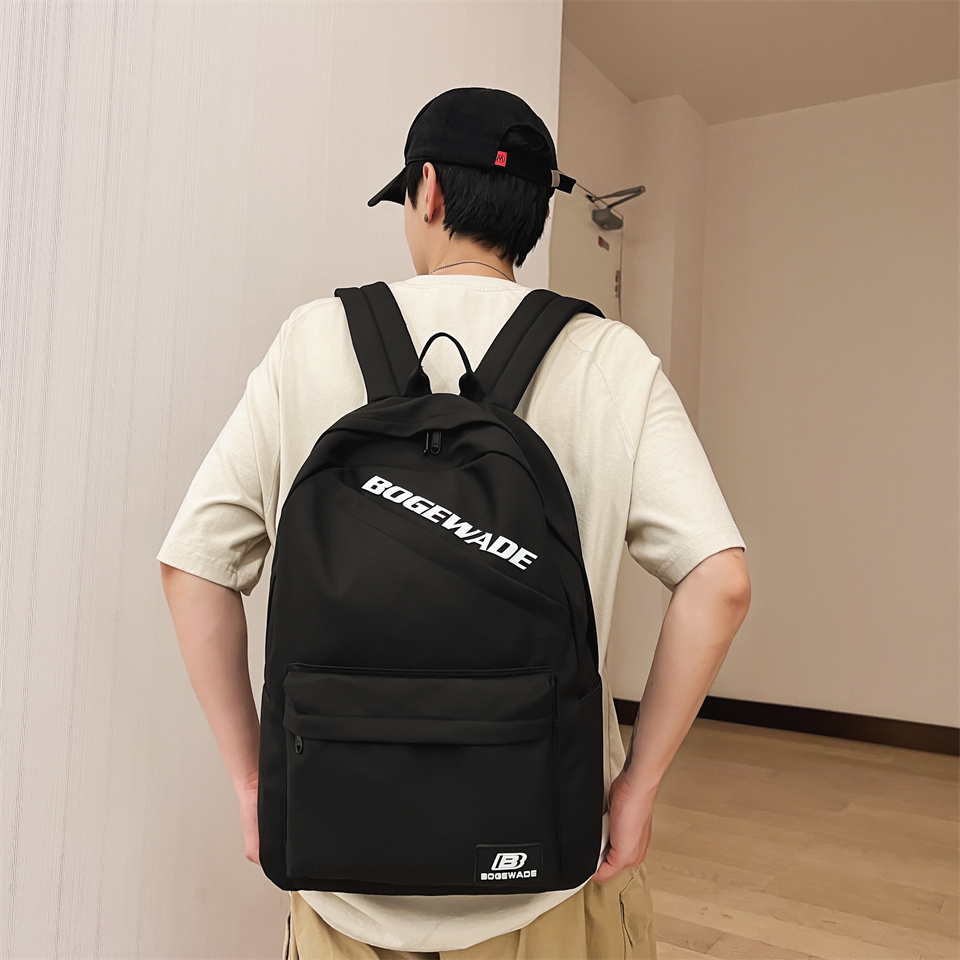 Casual Nylon Backpack Men Black Waterproof School Bags for Teenage High Quality Fashion Travel Tote Packbag