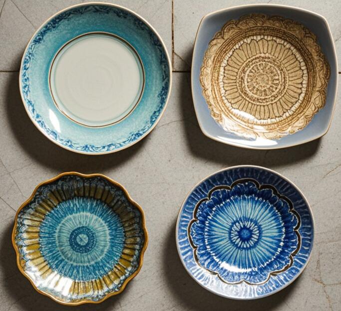 Ceramic Dinnerware Deep Blue Personalized China Western Tableware Dark Decoration Colorful Set Custom Logo Dishes Plates Cups Kit Gift Restaurant Furn