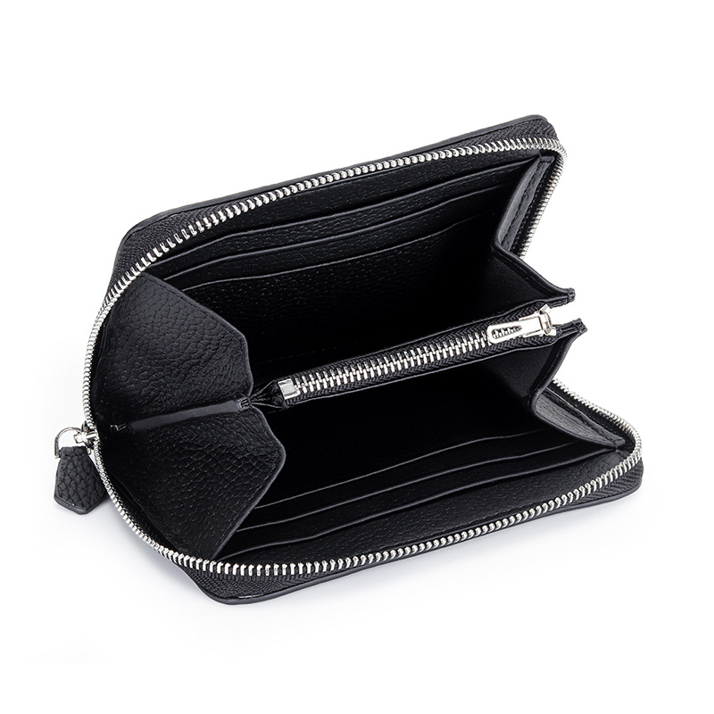 Genuine Leather Short Wallet Women Card Holders Luxury Brand Design Fashion Small Coin Purse Zipper Cowhide Men Slim Money Bag