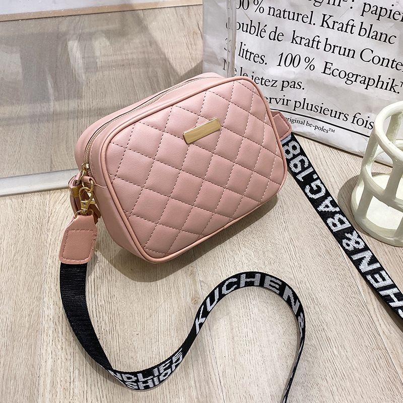Rhombic Small Square Bag 2022 New Popular Shoulder Bag Women Solid Color PU Leather Mini Zipper Handbags Female Crossbody Bag