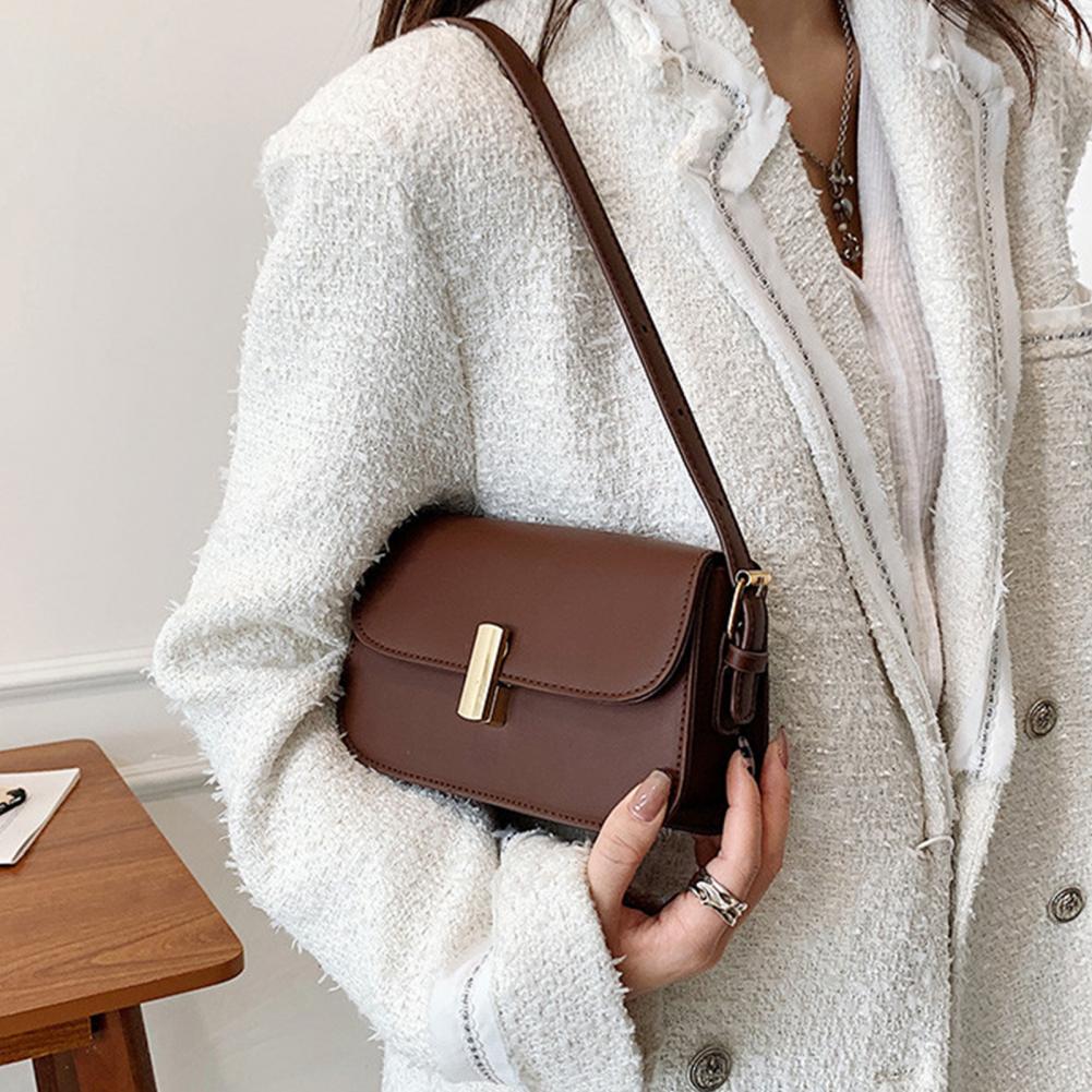 Women Shoulder Bag Stain-resistant Shoulder Bag Retro Faux Leather Shoulder Bag with Slim Straps Capacity for Women Stylish