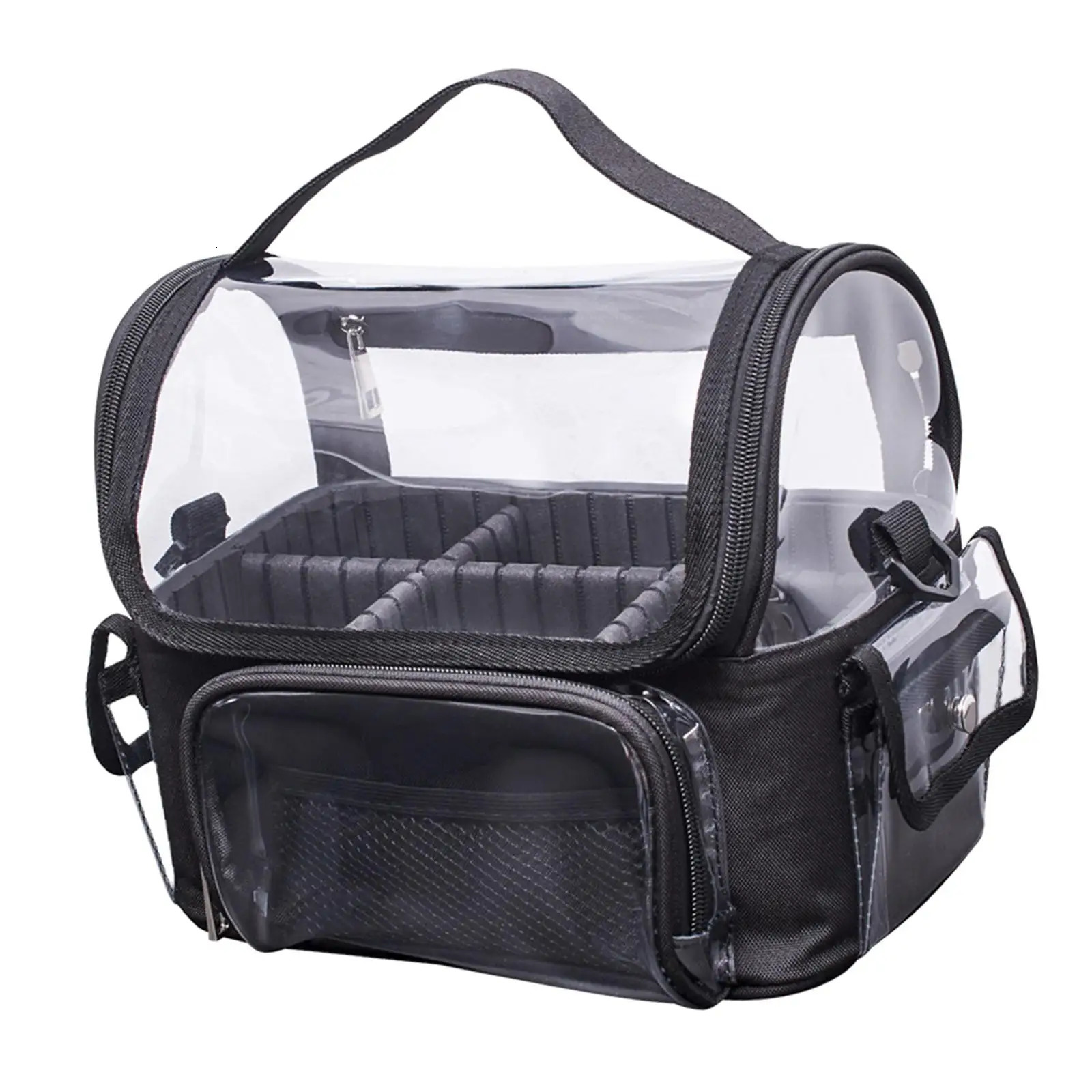 Transparent cosmetics makeup bag with divider organizer with handle makeup box suitable for travel bags girls families 241106