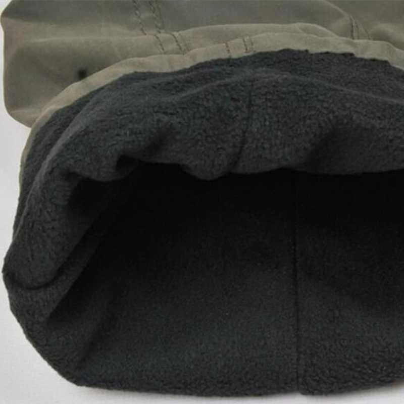 Winter Thicken Fleece Pants Men Casual Warm Overalls Multi-pocket Militarmy Trousers Thermal Cargo Tactical Pants Mens Clothing LX241107