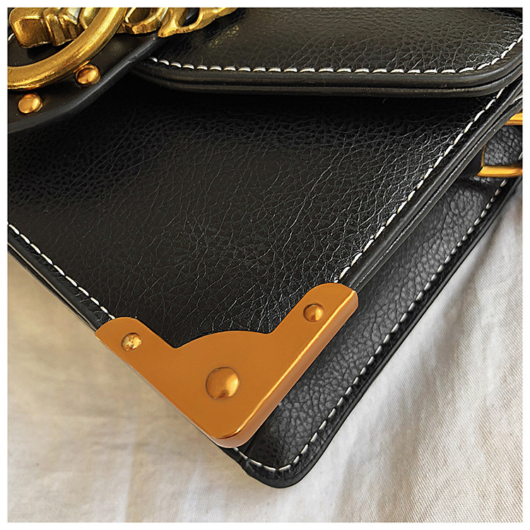 Women Metal Lion Handbags Shoulder Bag Crossbody Bags Totes Women Metal Lion Head Brand Purse Mini Square Bag