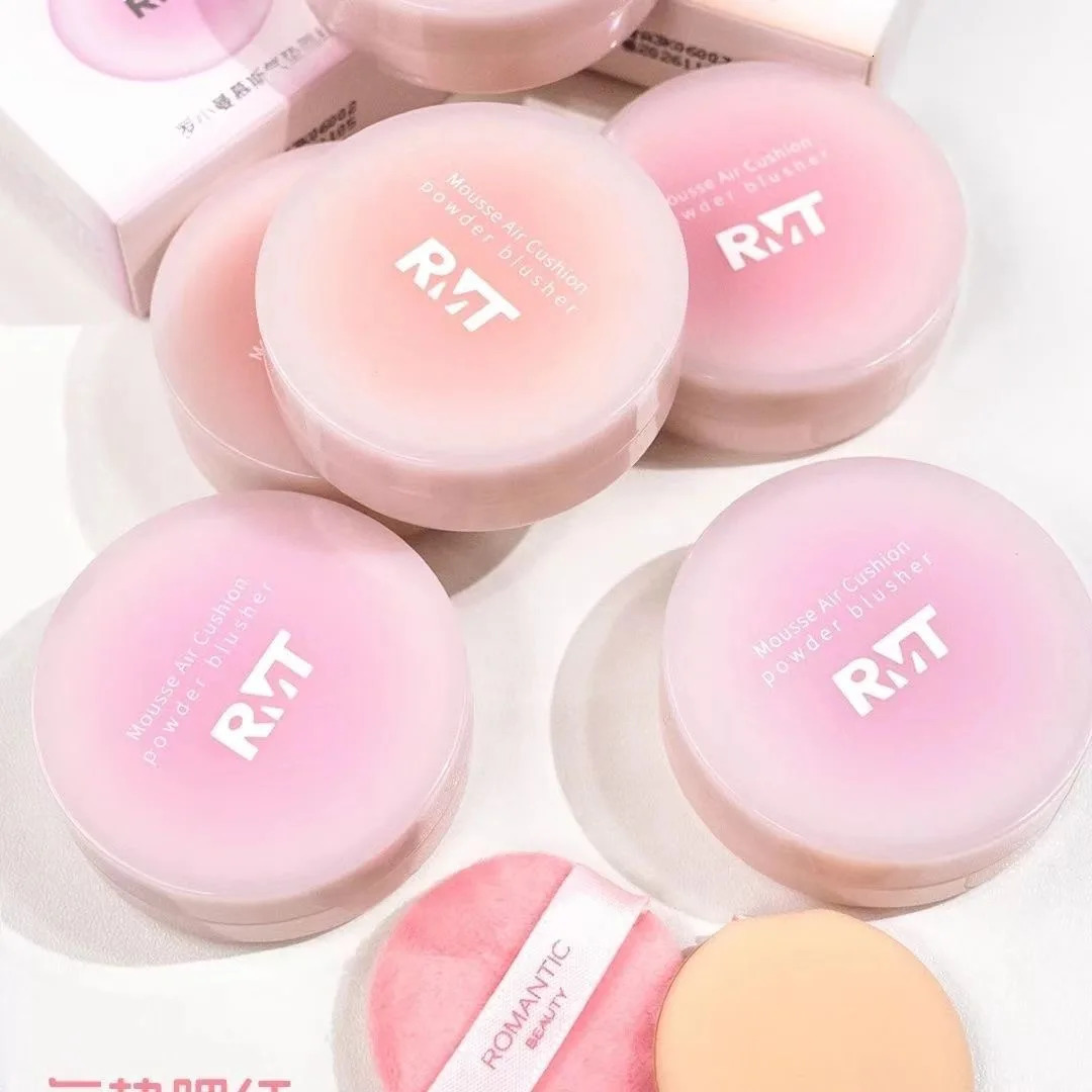 ROMANTIC BEAUTY Soft cream powder blusher makeup air pad liquid powder blusher suitable for cheeks light weight wear-resistant natural appearance 2411
