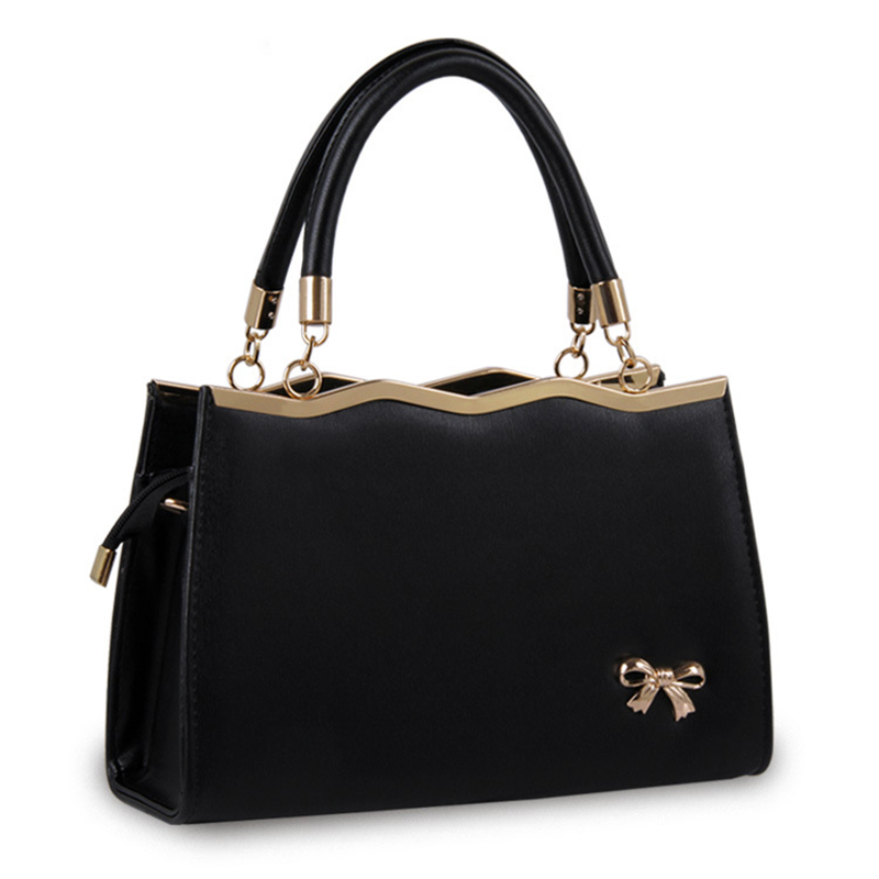 Women's Fashion Shoulder Bags 2022 New PU Leather Bow Solid Handbags Ladies Casual Large Capacity Square Bags Sac A Main Femme