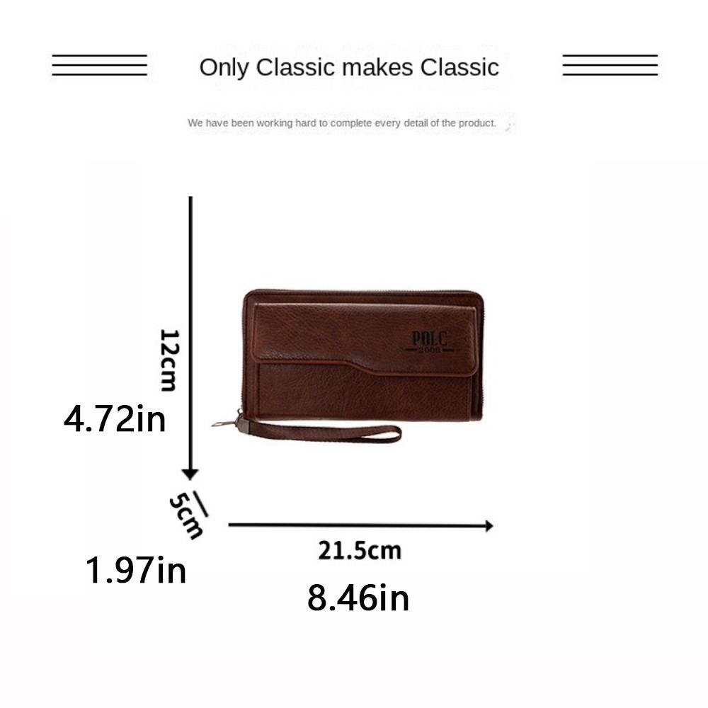 Leather Men's Long Wallet Multi-position Large Capacity Male Leather Purse Ultralight Leisure Men's Hand Bag Card Holder