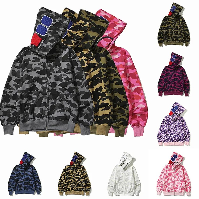 Mens Hoodies Camouflage hoodie splicing sweatshirts Plus size 3XL Unisex Couple hoodie zipper sweatshirts Designer Fashion Hoodie Jacket streetwear Sportswear