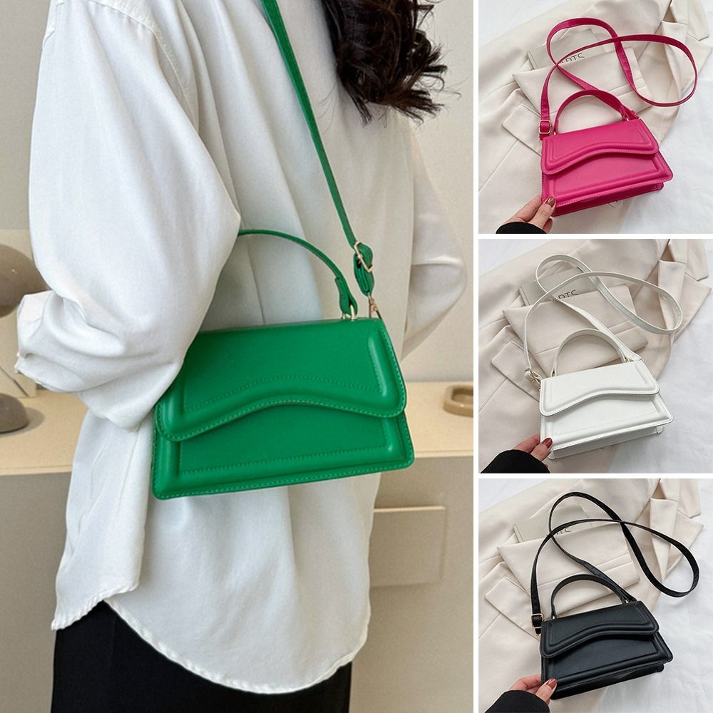 Fashion PU Leather Shoulder Bag Ladies Trendy Solid Color Messenger Handbags Leisure Stylish Crossbody Bags For Women