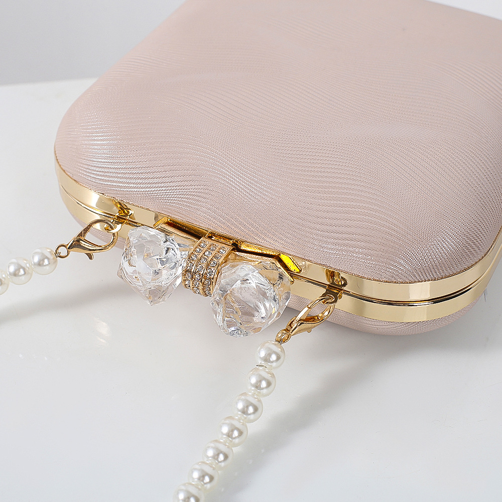 Versatile Evening Party Clutch Bag Women Fashion Leather Shoulder Bag with Pearl Handle Handbags Luxury Purse Sac A Main Femme