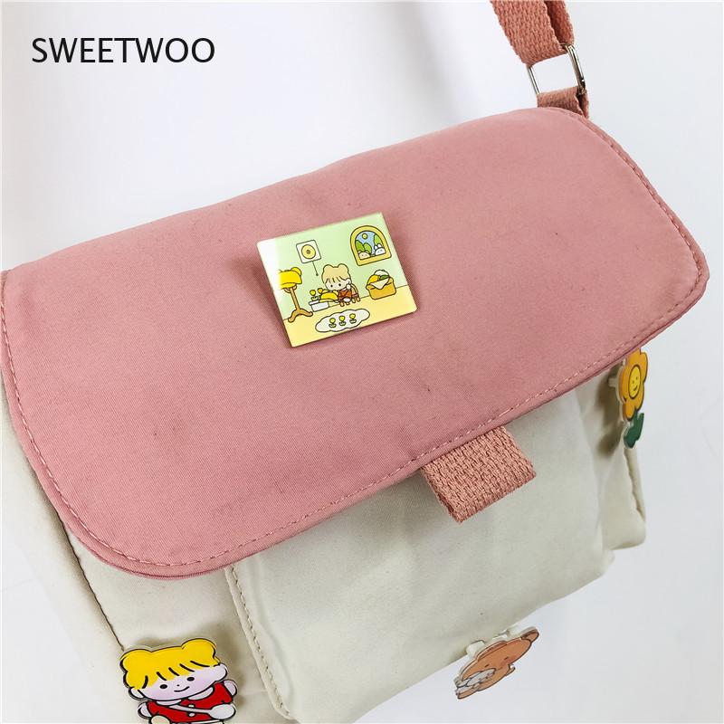 2021 New Cute Small Bag Vintage Feeling Soft Girl Girl Heart Soft Cute Student Shoulder Bag Japanese Harajuku Messenger Bag