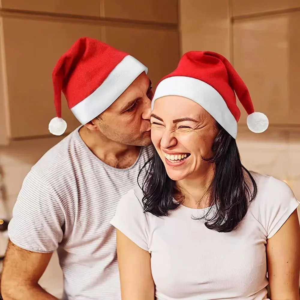 20/1 non-woven Christmas hat suitable for adults and ren thick Christmas hat Merry Christmas Year party decoration gift 241106