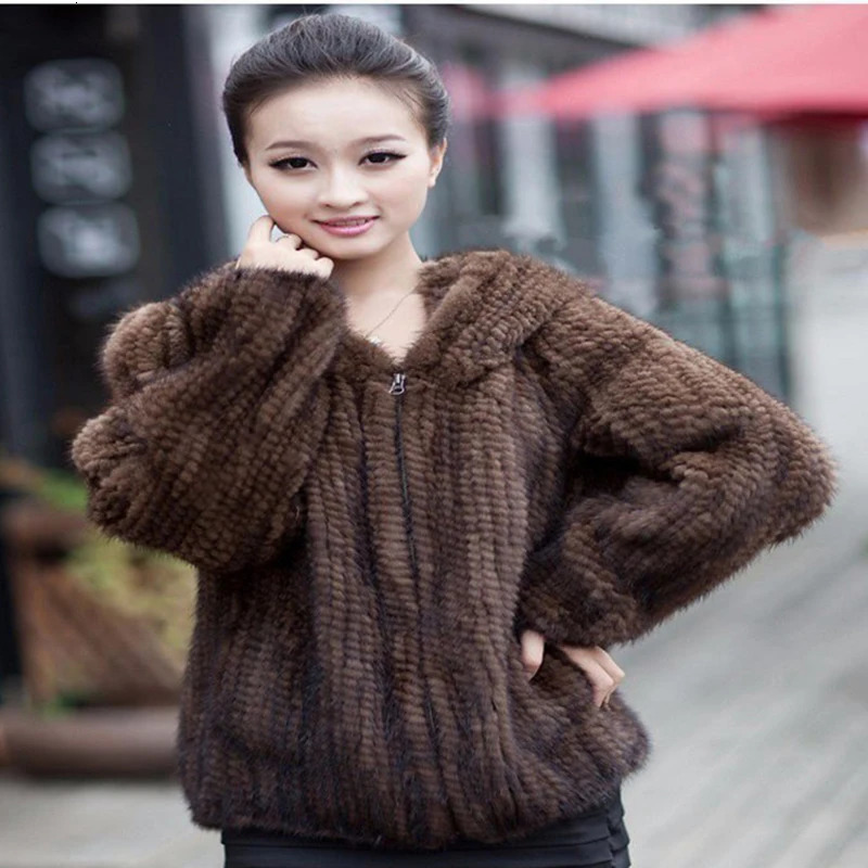 Womens Natural Mink Coat Womens Mink Jacket Full Set Knitted Mink Coat Large Size 4XL 241107
