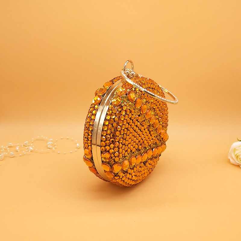 Fashion Crystal handbags Royal Blue/Orange Women Evening Bags Chain Shoulder Bags Rhinestone arty Purse Day Clutches