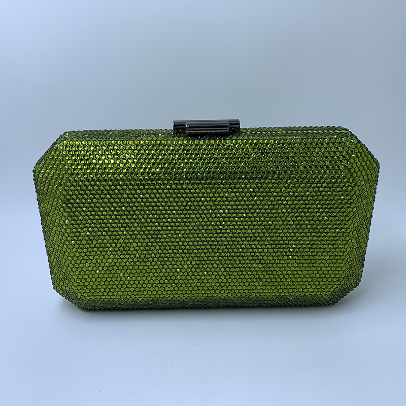 Royal Nightingales New Olive Green Party Evening Bags and Clutches with Crystal Rhinestone for Womens Party Wedding Prom Dress