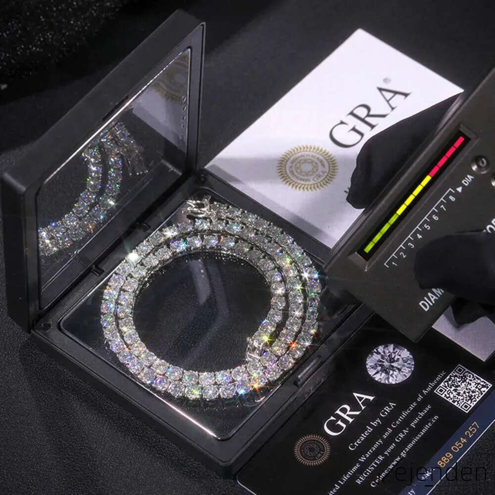 designer bracelet necklace Hip-hop tennis sterg sier VVS Moissanite dia cluster Iced out cuban chain for men women