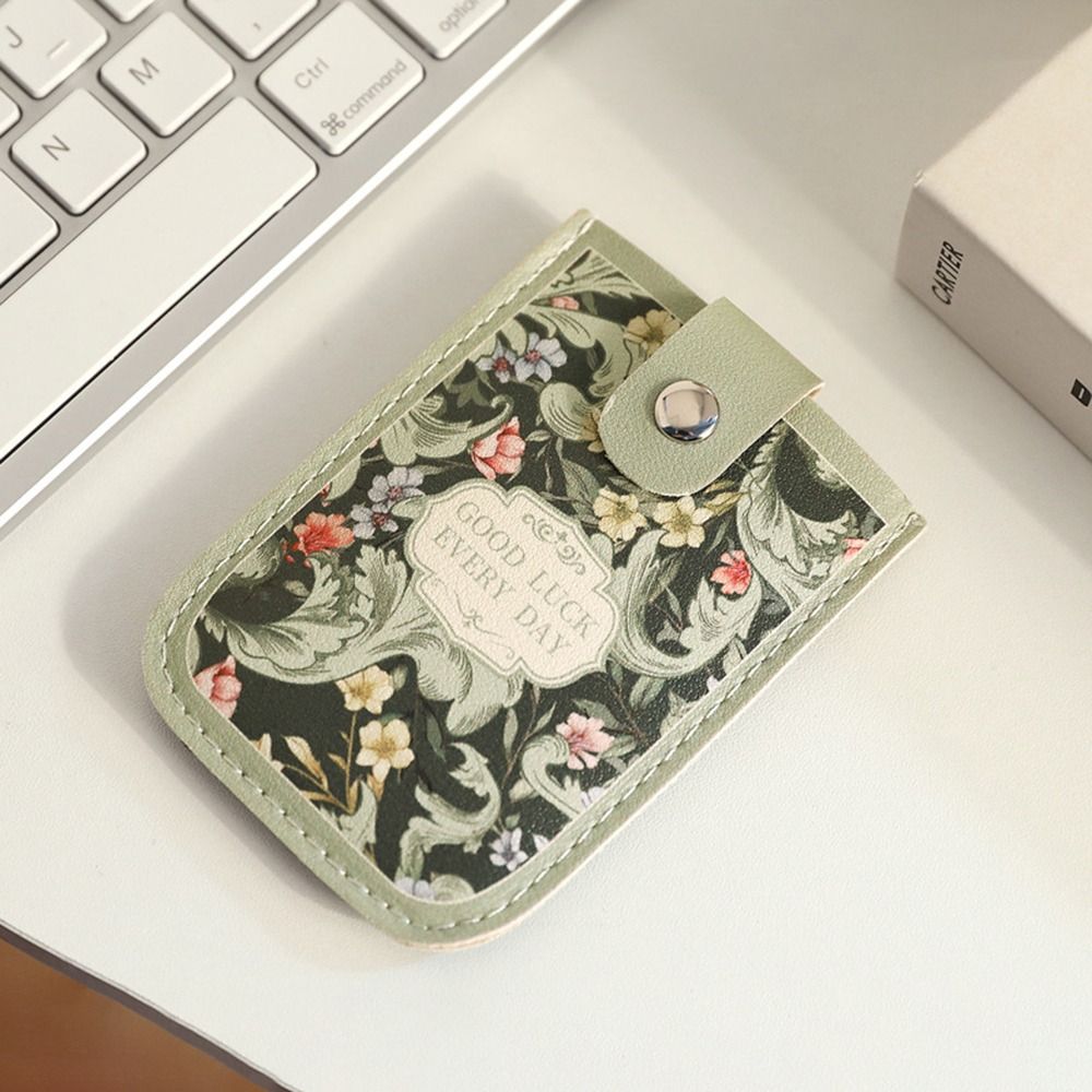 Laminated Concealed Pull-out Business Card Case 5 Card Pockets PU Leather RFID Blocking ID Card Holder Mini Wallets