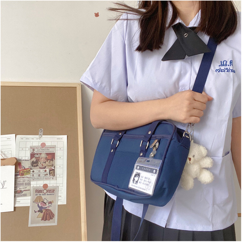 Lovely Japan Style Students Bags Girls JK Briefcase Bookbag Travel Messenger Bags Shoulder Bags With Card pockets