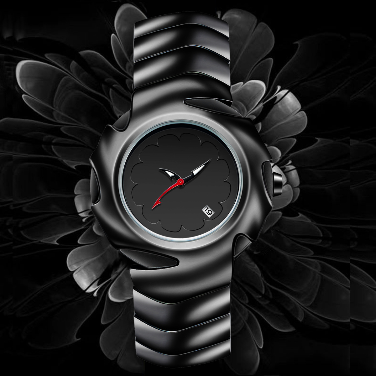Blade Watch Mens Watch Waterproof Sports Watch Quartz Movement Titanium Case Tempered Glass Mirror SIZE 15x14MM Warranty 1 Year 014