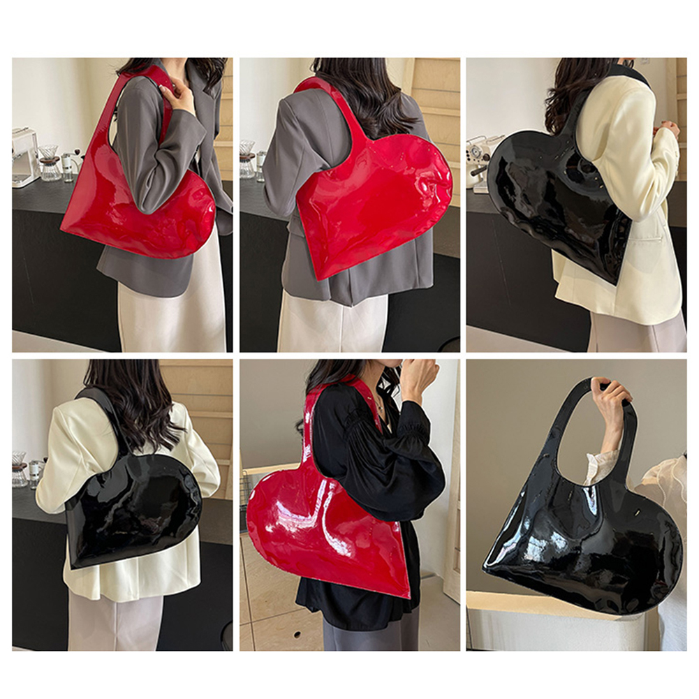 Luxury Design Heart Shoulder Bag Solid Color Fashion Clutch Purse Underarm Bag Summer Top Hand Bag for Women and Girls