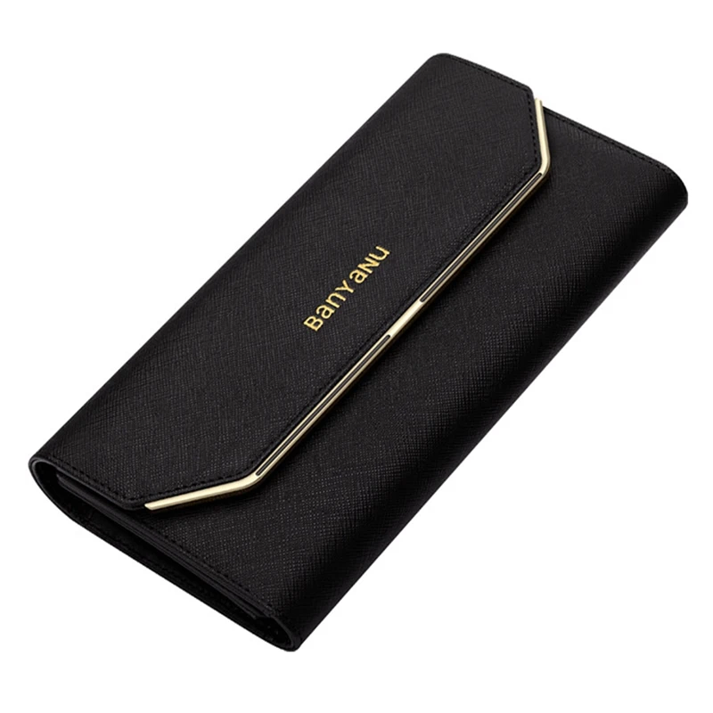 RFID Wallets for Women NEW Luxury Card Ladies Wallet Faux Leather Purse Black Purple Blue Red Pink Gold Bags Carteras Femme