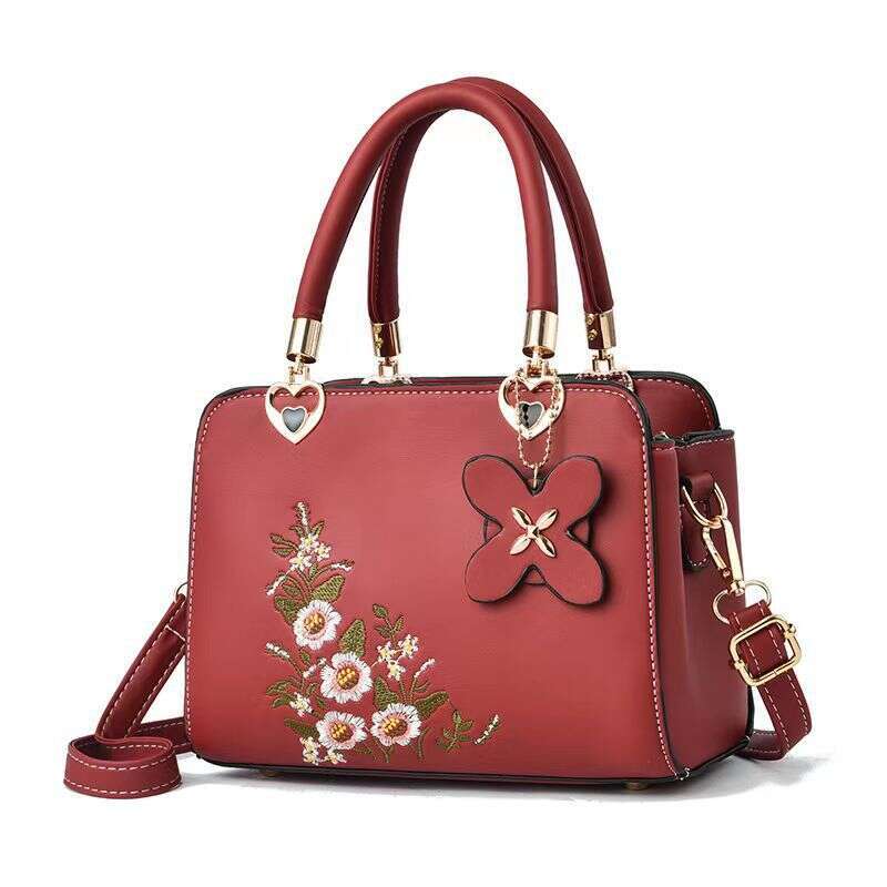 High quality and large capacity high-end temperament handbag, women's shoulder crossbody bag, new Chinese floral bags