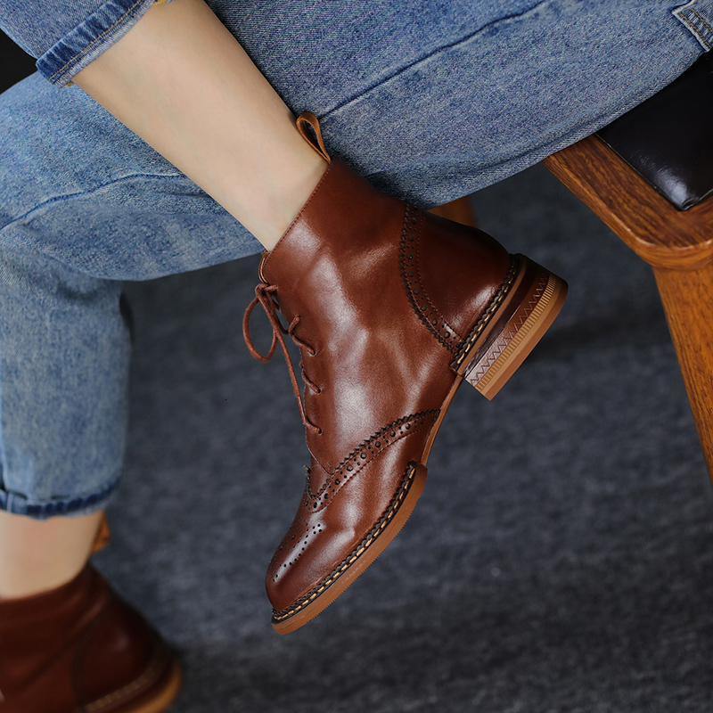 2024 New Autumn Shoes Lace-Up Winter Block Ankle For Women Atos De Mujer Womens Chunky Boots