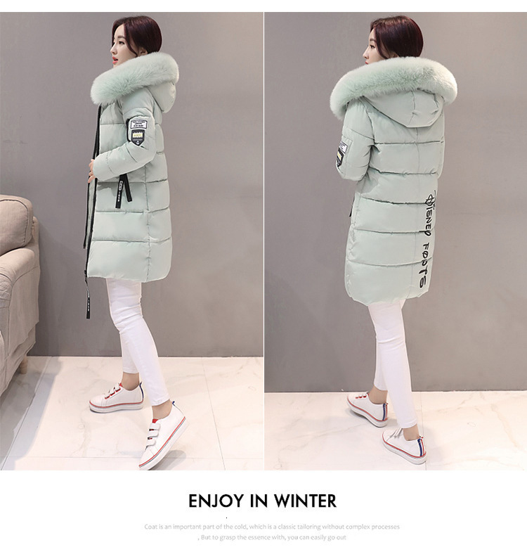 Winter womens Parka Coats long cotton casual fur hooded jacket thick warm slim fit coat w240822