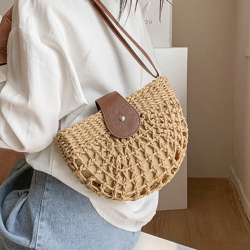 Chic Straw Handbags For Women Large Capacity Female Crossbody Bag All-Match Shoulder Woven Bags 2022 New Basket Sac A Main Femme