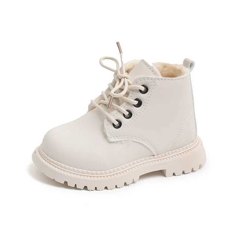 Winter Children Shoes Snow Boots Fashion British Short Boots Boys Side Zip Warm Girls Snow Cotton Boots Sneakers XJ241206