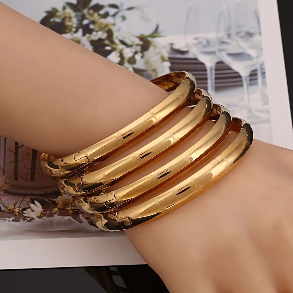 Cross Bangles Bracelets Womens Gift Open Size Laser Bracelet Dubai Gold Jewelry Bracelet 241107