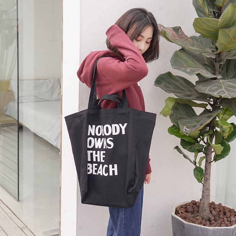 Women Canvas Shoulder Bag Extra Large Capacity Handbag Letters Beach Bags Female Big Tote Ladies Simple Canvas Shopping Bag
