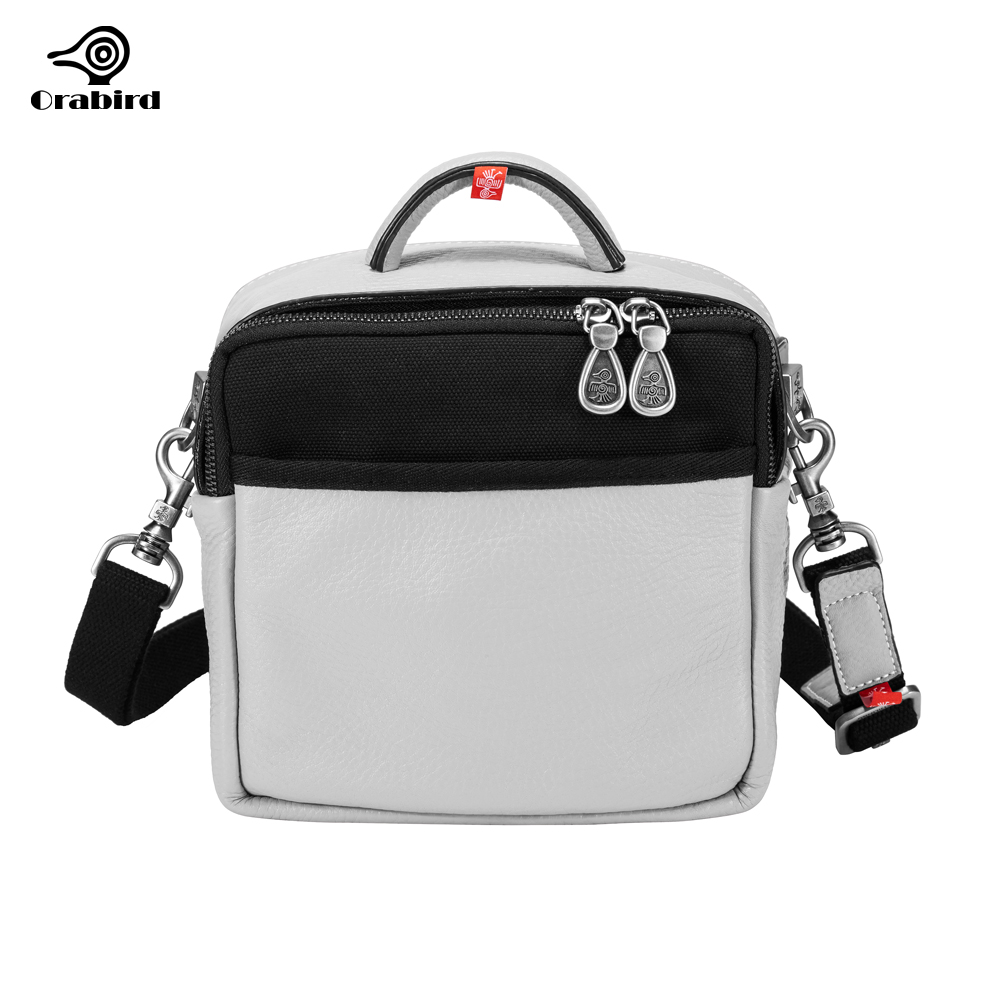 Orabird Casual Crossbody Square Bags Ladies Soft Cowhide Genuine Leather Both Sides Zipper Women's Shoulder Handbags
