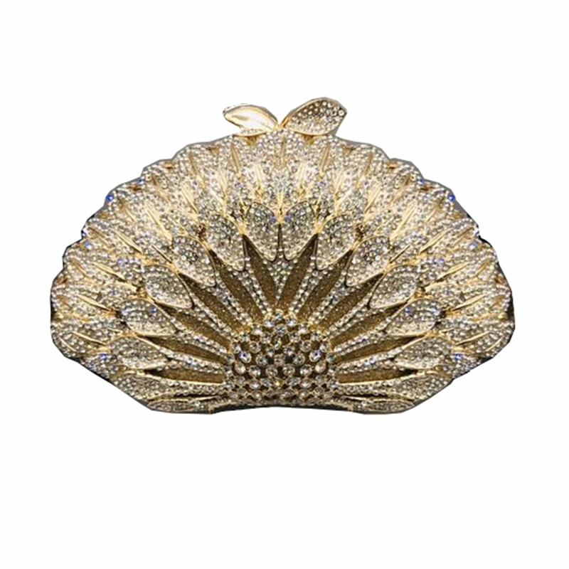Latest Design Female Handbags Lady Chain Metal Shoulder Bag Clutches Bag Women Wedding Clutches Bags Purse for Bride
