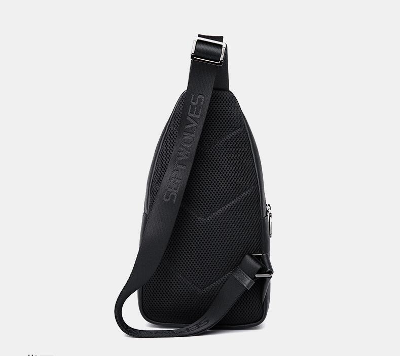 Casual Men chest bag fashion tide messenger bag Septwolves brand Genuine leather shoulder bag soft leather first layer cowhide