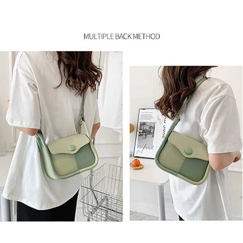 Fashion Commuting Simple Hand Carrying Women's Bag New Spring Splicing Single Shoulder Bag Korean Armpit Messenger Bag