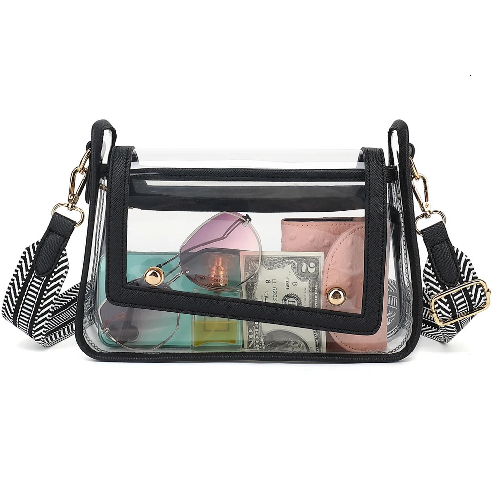 Clear Satchel Bag Purse Stadium Approved for Women Small Clear Crossbody Bag Fashion Cute See Through Clutch Mini Shoulder Bag 241107