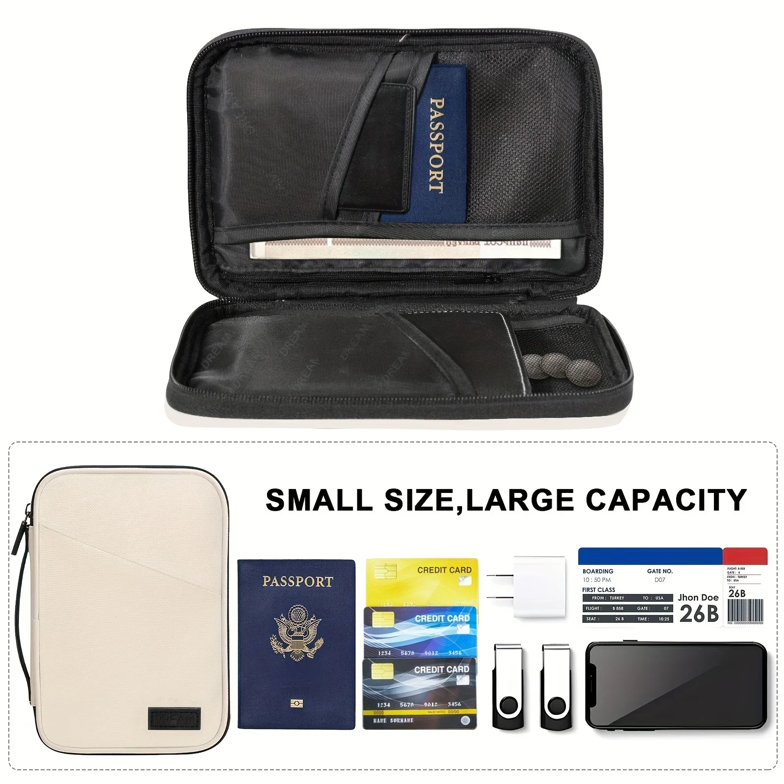 Anti-theft Brush Waterproof Portable Travel Passport Bag ID Bag High-grade PU Material Waterproof Passport Travel Organizer 2024