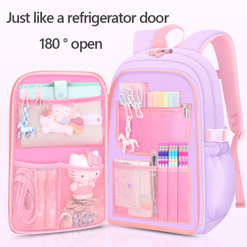 New Girls School Backpack with Bunny Cute Pink Kids Bag 6-12 Year old Teenager Schoolbag Mochila 6712