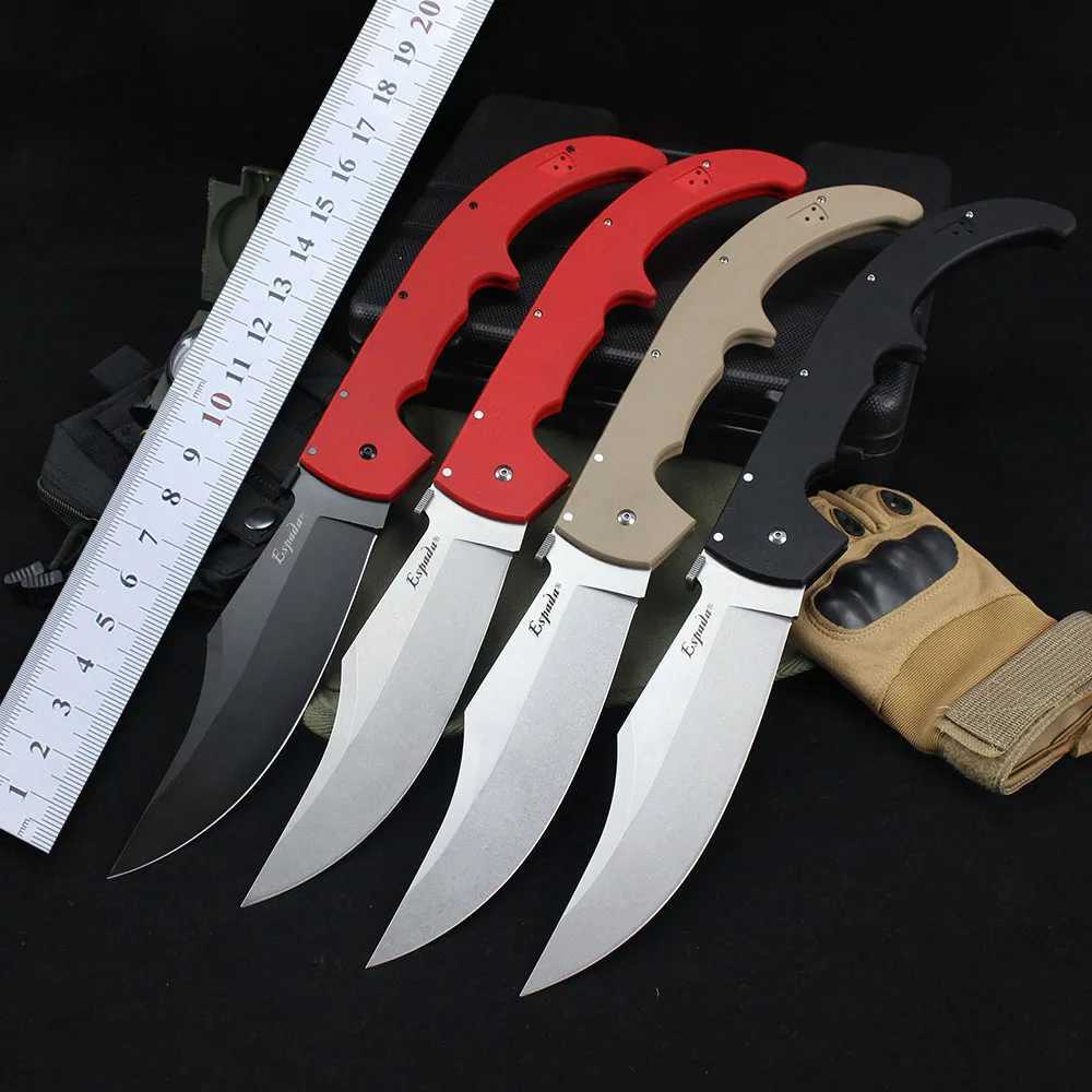 Cold professional hunting knife 8Cr13MoV steel blade 17.16 inches espada XL EDC military tactical outdoor large folding knife X241107