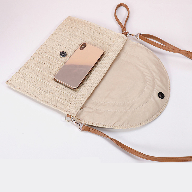 Summer Beach Bags For Women Handmade Straw Envelope Crossbody Bag Purse Braided Shoulder Messenger Bag Vacation Woven Handbag
