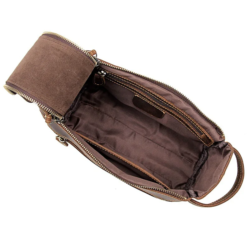 New Genuine Leather Toiletry Bag For Men Wash Shaving Dopp Kit Women Travel Make UP Cosmetic Pouch Bag Case Organizer Necessaire