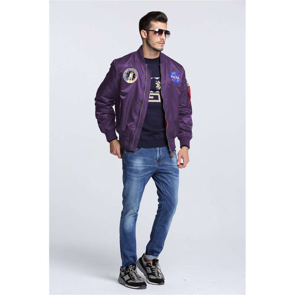2024 Spring And Autumn Thin US Air Force Embroidered Badge Baseball NASA Pilot Jacket Men's Workwear Coat Trend