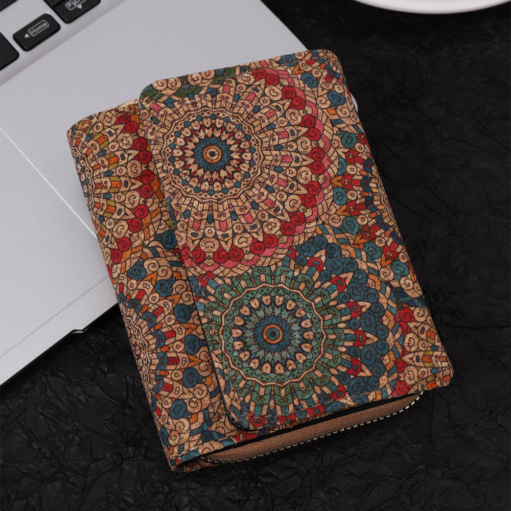 Portable Geometric Multi Card Long Wallet with Advanced Sense and Multifunctional Wallet, Personalized Art Retro Wood Wallet