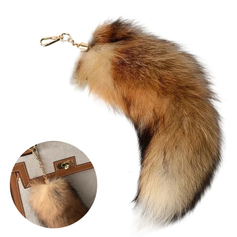 Fox Tail Keychain Pendant Cute Car Keychain Pendant Decorative Soft Plush Car Keychain Decorative Decoration 241107