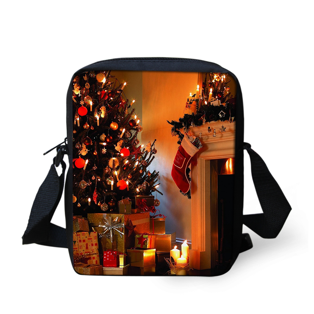 Christmas Moose Snowflake Print Shoulder Messenger Book Bag Coin Purse Kids Crossbody Schoolbag Girls Book Bags Mochila