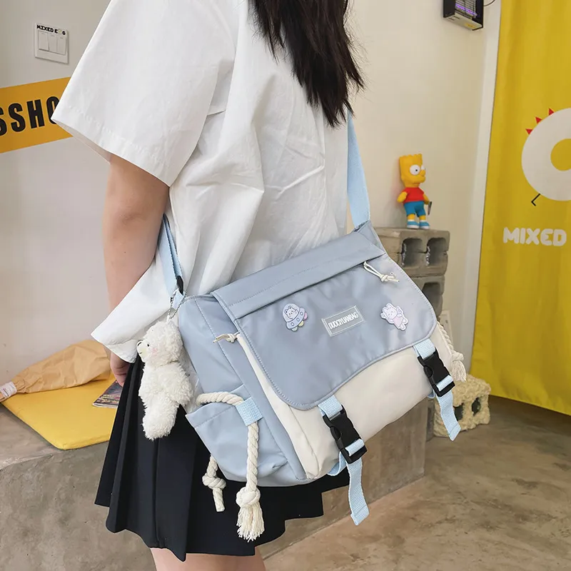 Korean Fashion Casual Big Bag Student School Bags for Teenage Girls Messenger Bag Shoulder Bag Crossbody Bags Women