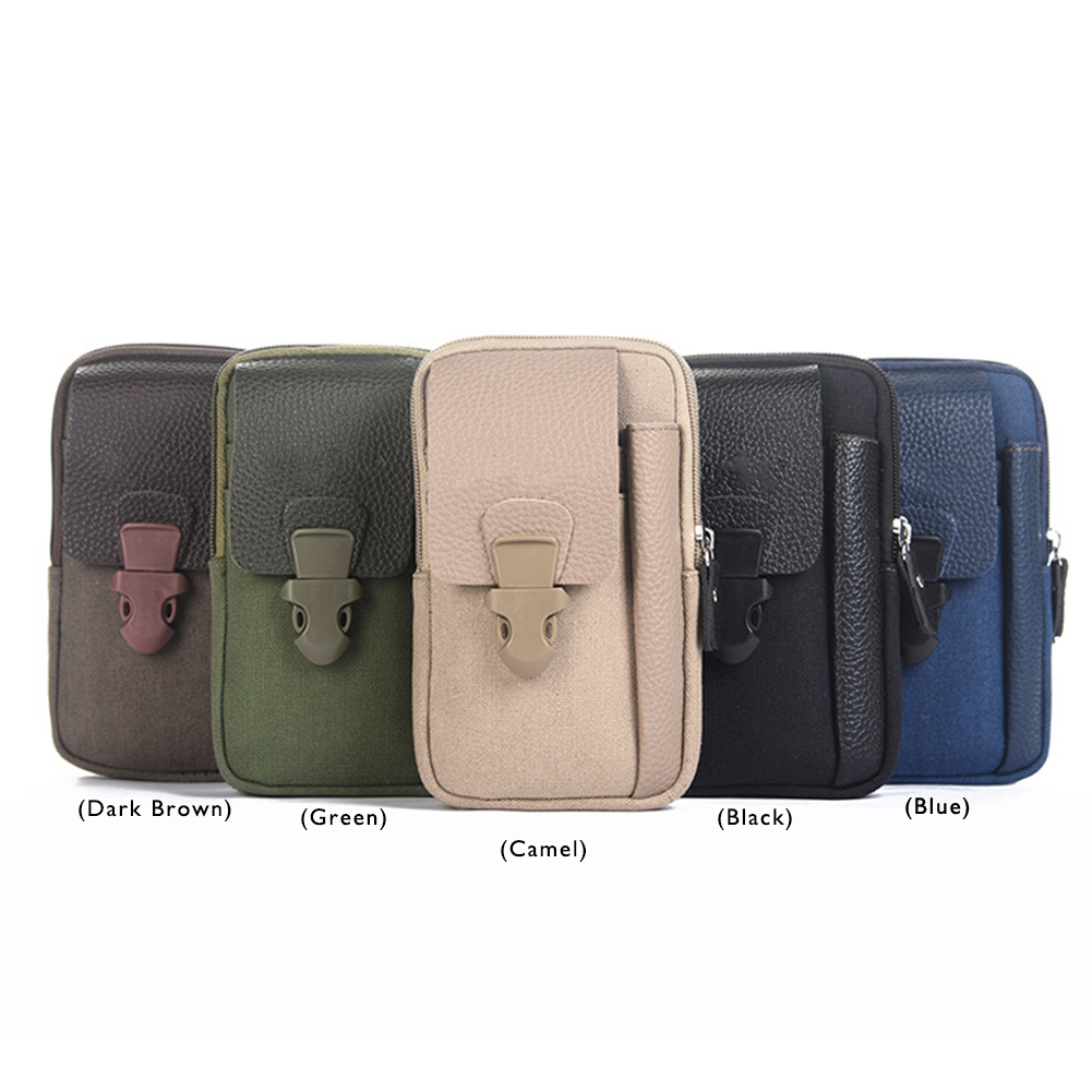 Outdoor Shopping Practical Supplies Canvas Men Waist Belt Bags Business Sports Casual Male Zip Mobile Phone Pouch